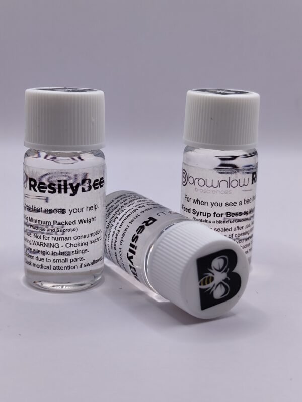 Brownlow BioSciences - RelisyBee - Bee Food Syrup Vials 3 Pack one on side